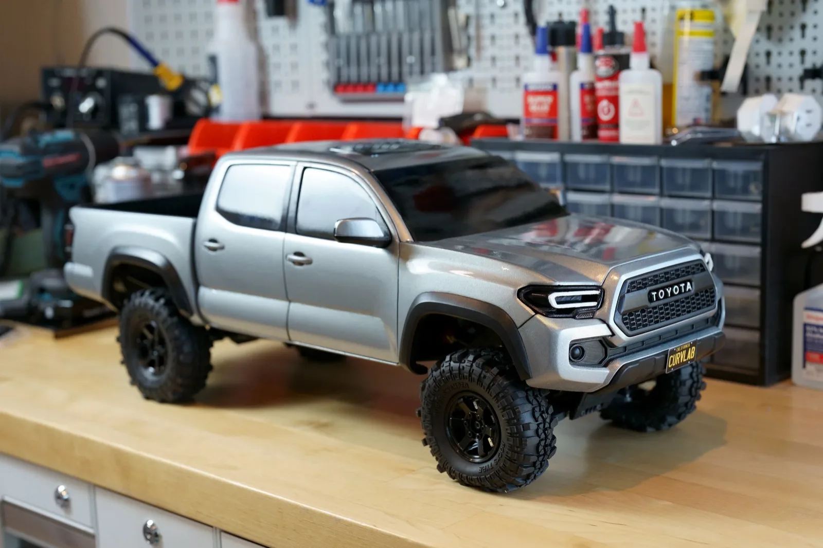 Detail of a 3D printed RC car build